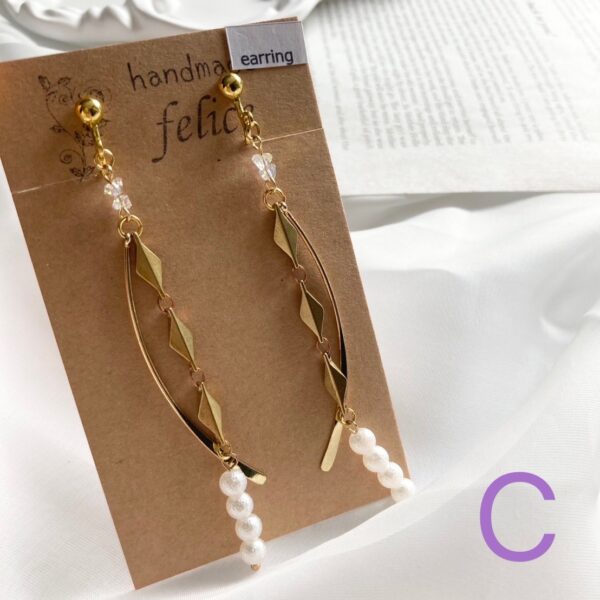 【イヤスタ限定】パール✖Gold アクセ 追加C