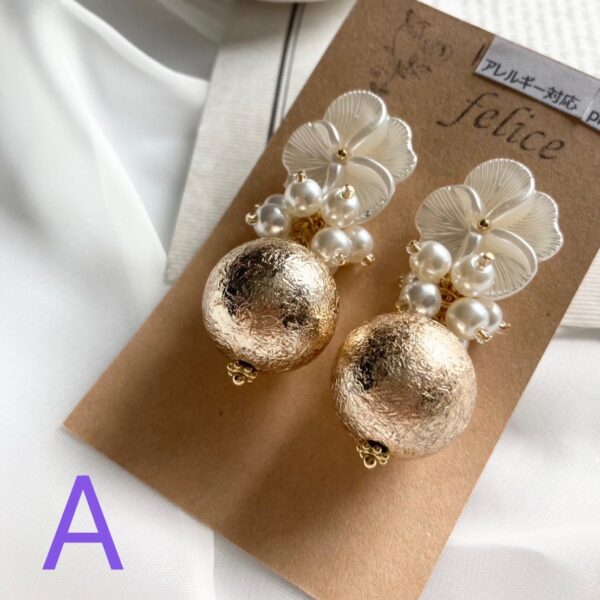 【イヤスタ限定】パール✖Gold アクセ 追加A