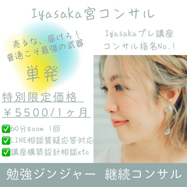 勉強ジンジャー講師限定/継続コンサル【単発】