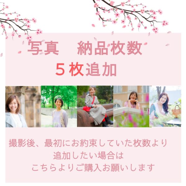 写真　納品枚数　５枚追加