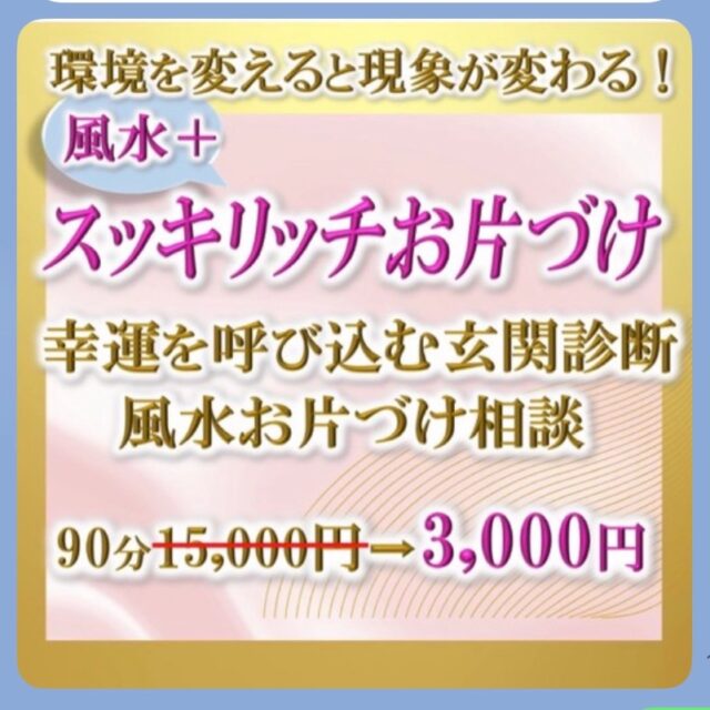 【イヤスタ限定】スッキリッチお片付け相談90分