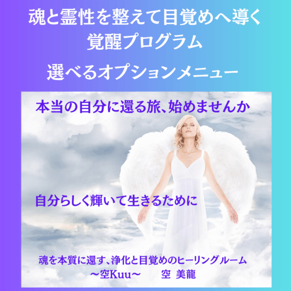 選べるオプションメニュー★魂と霊性を整えて目覚めへ導く覚醒プログラム ★