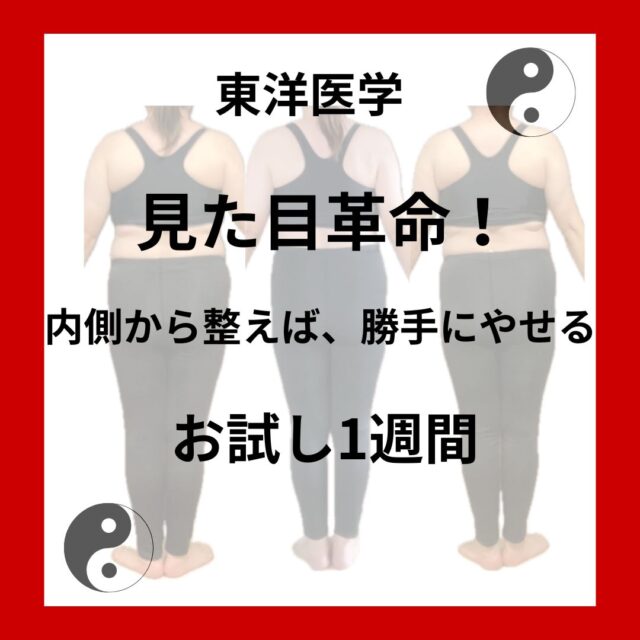 見た目革命！！内側から整えば、勝手に変わる　お試し１週間
