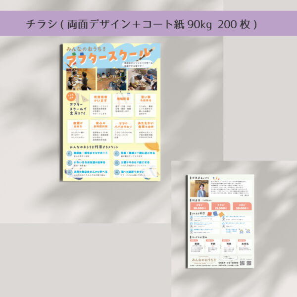 チラシ作成(両面)+印刷200枚