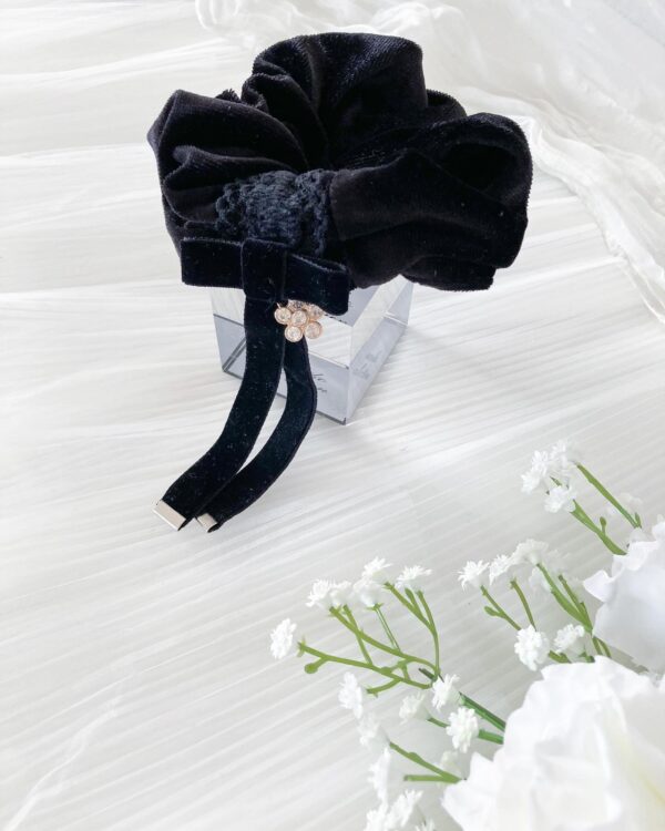 ベルベットシュシュ（ブラック）