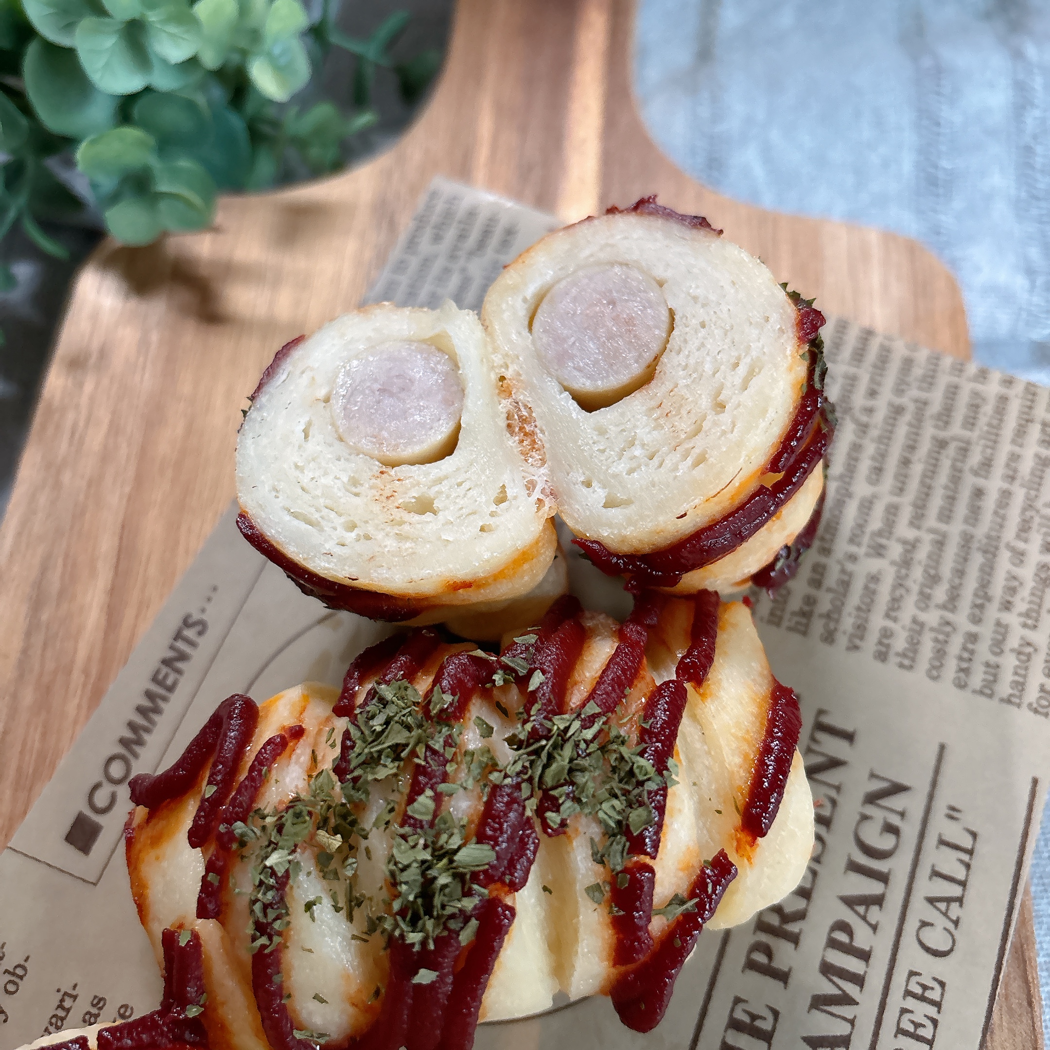 ウインナーパン断面