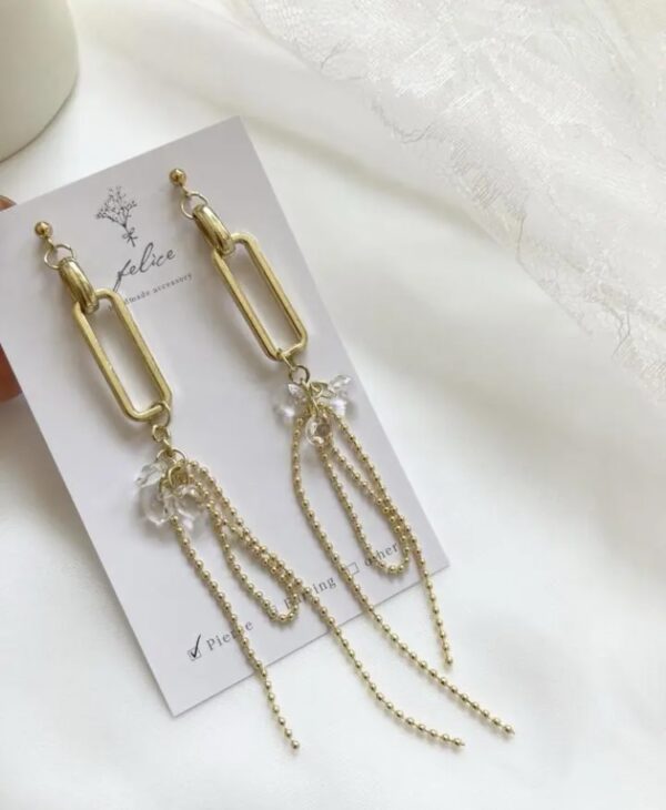 スクエア×チェーンイヤリング