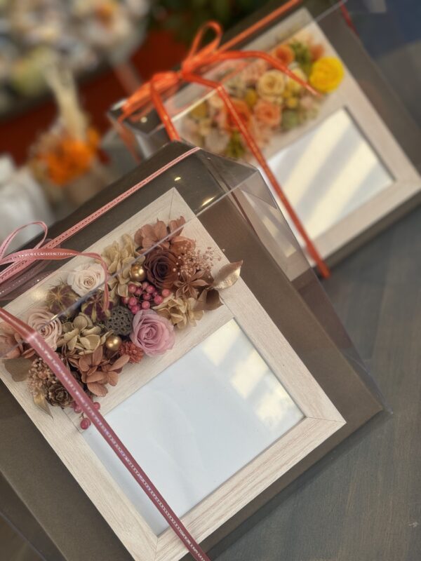 プリザーブドフラワー写真たて