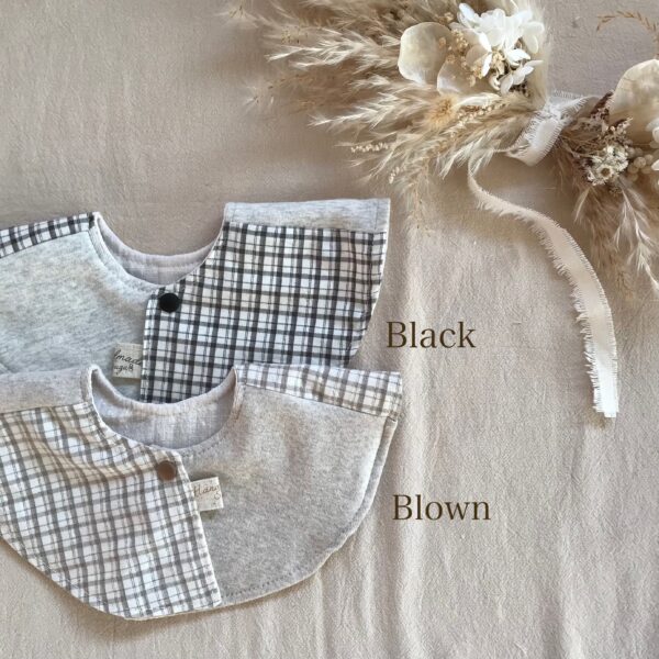 韓国生地/チェック柄/まんまるスタイ