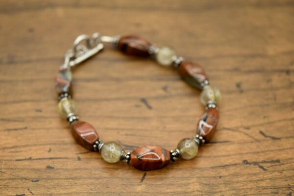 《ドイツ人アーティスト》RA Jewelry Art｜ジャスパー、ルチルクォーツ ブレスレット