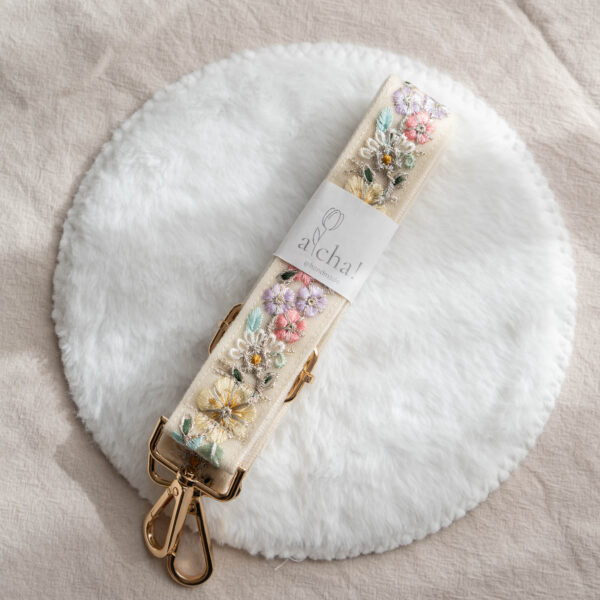 インド刺繍リボン　ショルダーベルト　花