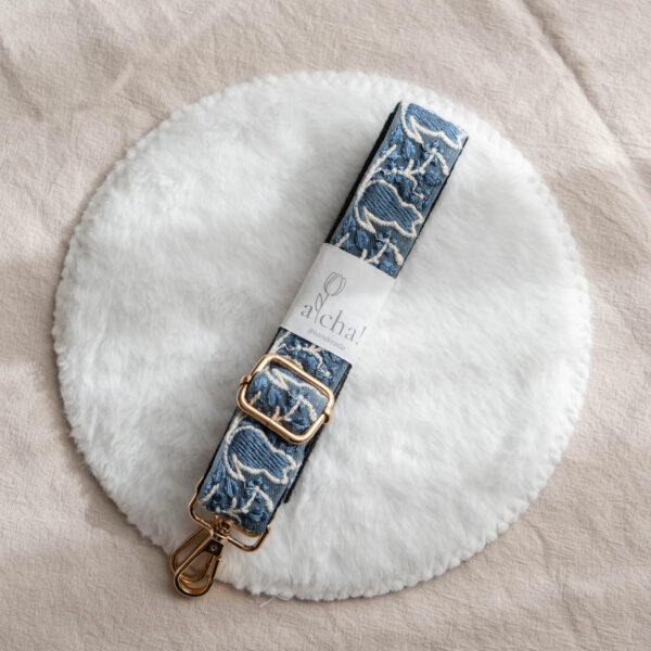 インド刺繍リボン　ショルダーベルト　ネコ