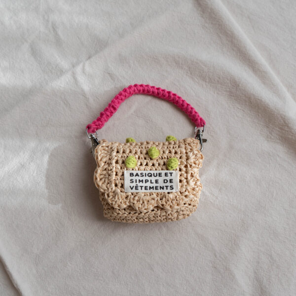 編み物　ドッドミニバッグ　ポーチ