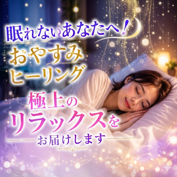 眠れないあなたへ!　おやすみヒーリング、極上のリラックスをお届けします