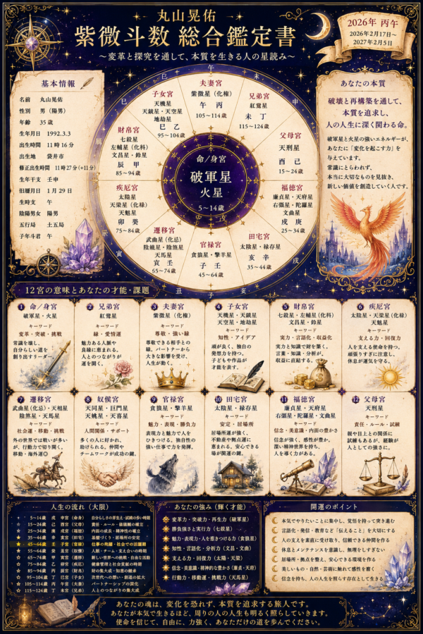 台湾で人気‼️《紫微斗数》の総合鑑定書をお届けします✨