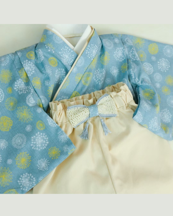 ベビー袴　花火×ベージュ　size80【送料無料】