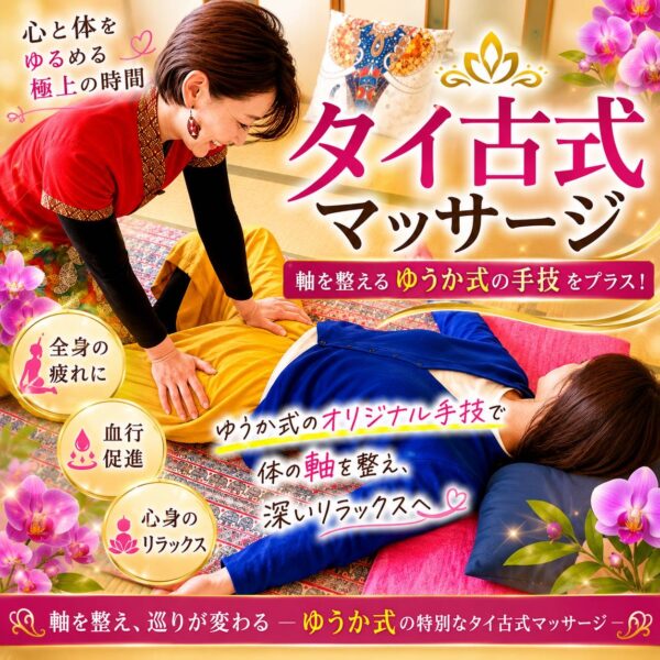 【イヤスタ限定】タイ古式（ゆうか式）マッサージ 60分