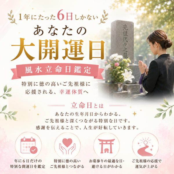 【あなたの大開運日】風水立命日鑑定