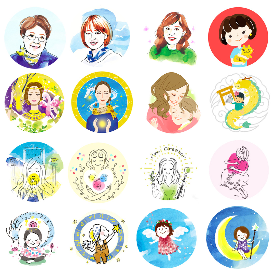 ご縁を繋げるスピリチュアルアイコンイラスト