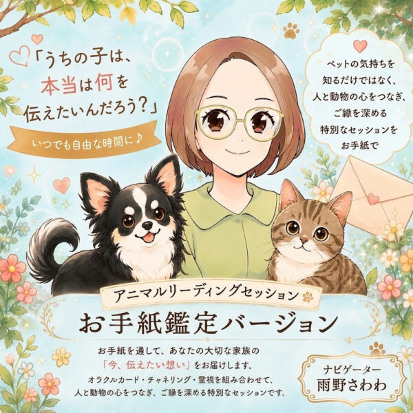 【お手紙鑑定版】うちの子との特別な「つながり」を深めるアニマルリーディングセッション（ココロとしっぽ）